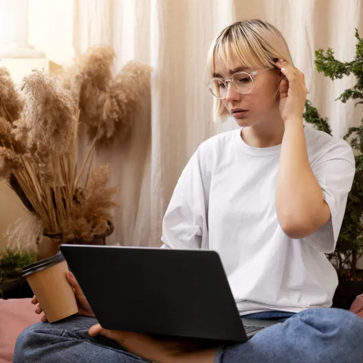 Client in Online Therapy Session